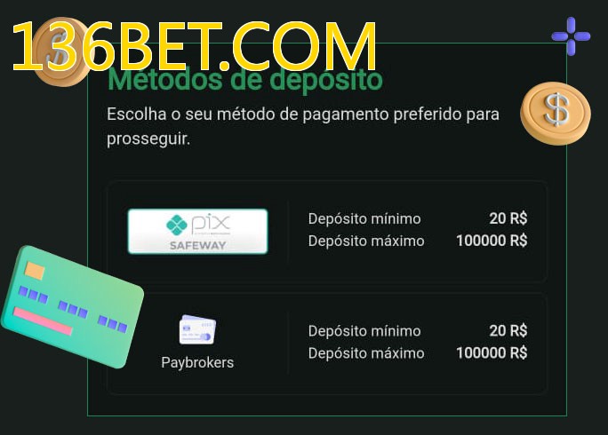 O cassino 136BET.COMbet oferece uma grande variedade de métodos de pagamento